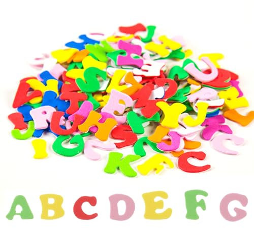 Canollo 130 Stück Moosgummi Buchstaben Selbstklebend, Schaumstoff Aufkleber für Kinder Bunt, Kinder Buchstaben zum Aufkleben Set, Sticker für Scrapbooking, DIY, Schulprojekte, Lernspiele