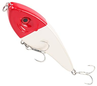 AMSLSIU Big Fish Köder Seefischköder mit 2 Haken 18cm 55g Coating Crankbait Vib Für Wobbler Trolling Tackle Saltwater Pike, Roter Kopf weiß