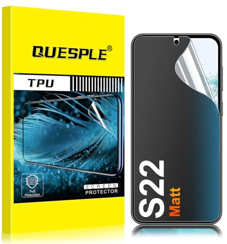 QUESPLE [3 Stück] Matt Schutzfolie für Samsung Galaxy S22 5G, Anti-Fingerabdruck, Blendschutz Matte Weich TPU Folie, Ultra-Klar Fingerabdruck-ID Unterstützen Displayschutzfolie