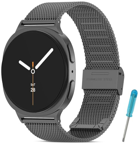 WindRen Ersatzarmband Kompatibel mit Samsung Galaxy Watch 8 Armband 40mm 44mm/8 Classic Band 46mm Damen/Herren, Einstellbar Armbänder für Samsung Watch 8/8 Classic,Glattes Edelstahl Metall