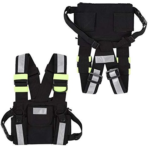 Stylebest Verstellbarer Funkgurt, Taktische Brustwestetasche für Walkie-Talkie mit Nylon-Schultergurt, für Ski-Patrouille, Bergrettung, Wandern, Camping, Arbeit