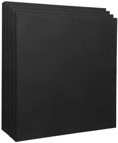 IWOWHERO 4 Stück Schwarze Metall pegboard Wandpaneele Heavy Duty Lochwand Organizer Kratzfest Einfache Montage für Garage Werkstatt Küche und Büro Platzsparende Werkzeugaufbewahrung