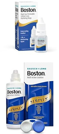 Boston RGP Contact Lenses Eye Drops and Boston Simplus Multi-Action Solution, 120ml Contact Lens Solution for RGP Contact Lenses