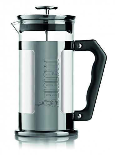 Bialetti 0003180 Caffettiera con Pressofiltro (Coffe Press), per caffè, tè e infusi, 350 ml (3 Tazze), 0.35 Litri, Vetro, Acciaio/Nero
