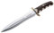 ELECTROPOLIS Cuchillo de Caza Muela BW-24 BW-24A, puño de asta de Ciervo y latón, Hoja de 24,5 cm, Mango de 12,5 cm + Tarjeta Multiusos de Regalo