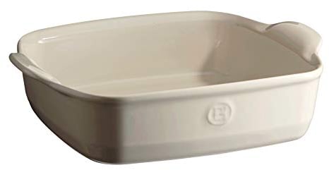Emile Henry EH022050 Plat à Four Carré, Céramique, Beige Argile, 28 X 23 X 7,5 cm