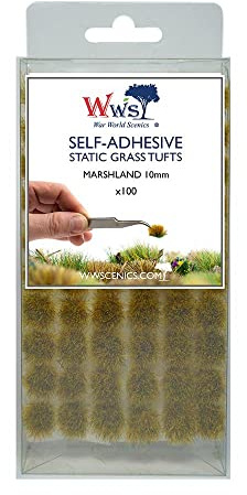 War World Scenics 10mm Self-Adhesive Static Grass Tufts x 100 –Marshland