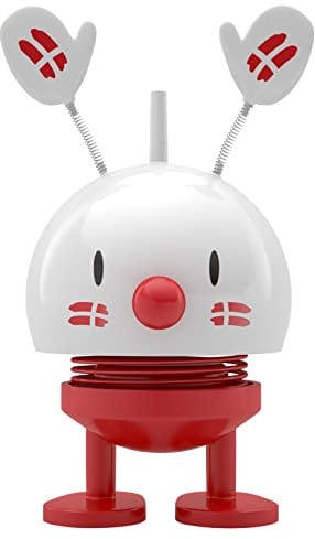 Hoptimist Birthday Figures, Bobble Figure & Lucky Charm, Scandinavian, Living Room & Desk Decoration, Office Gadget, Great Small Gifts, 6.7 x 5.9 x 9.5 cm, Small, White