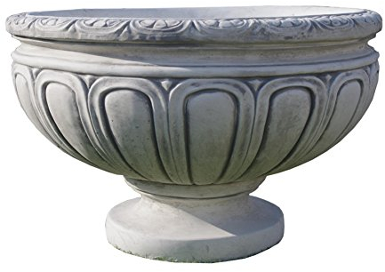 Antikes Wohndesign 1 x Runde Blumenkübel Pflanzkübel Blumentopf Amphore Pflanzschale Steinmöbel H:52cm G: 121KG