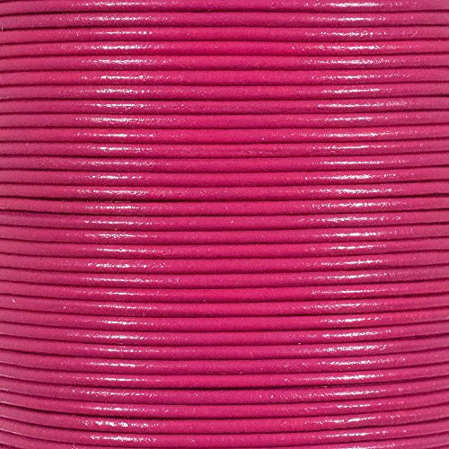 Echtlederband für geflochtene Schnur, 1,5 mm, 22 m, Pink