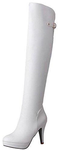 Chicmark Stivali alti da donna sopra il ginocchio, bianco, 38 EU