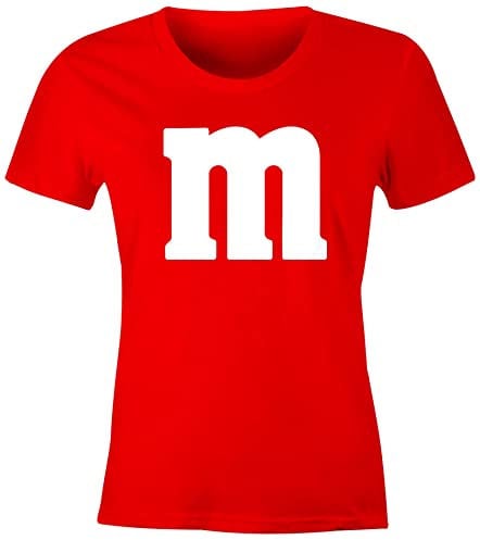 MoonWorks® Damen T-Shirt Gruppen-Kostüm M Aufdruck Kostüm Fasching Karneval Verkleidung rot XL