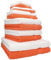 Betz 12-TLG. Handtuch Set Premium 100% Baumwolle 2 Duschtücher 4 Handtücher 2 Gästetücher 2 Seiftücher 2 Waschhandschuhe Farbe weiß/blutorange