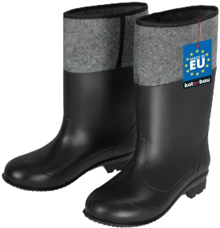 KOTARBAU Gummistiefel EUR 46 Filzstiefel Unisex Arbeitsstiefel Arbeitsschuhe Gummischuhe Wasserfest Winterstiefel Feldstiefel Berufsstiefel Regenstiefel