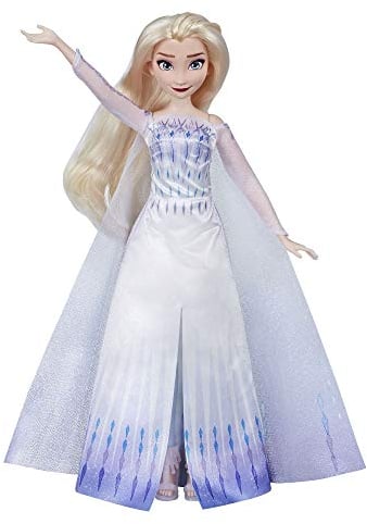 Disney Die Eiskönigin 2 – Puppe Disney Prinzessin ELSA singend (Französisch) im Outfit von Königin – 26 cm