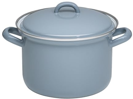 Riess, 0122-065, Topf mit Deckel Ø 16cm, PURE GREY, Emaille, Vol. (rec.): 1,5 Liter, Made in Österreich, LBH: 22,5x17,7x15,2cm, 1,023kg, Induktionskocher kompatibel, Gasherd geeignet, Ofenfest