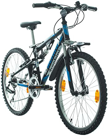 Multibrand Distribution Probike Speed 24 Zoll (130-155 cm) Mountainbike, komplett Suspension, 18 Geschwindigkeitsstufen, Radfahrrad, Jungen, Fahrradfahren, Mädchen