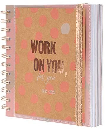 Grupo Erik Schulplaner 2022 2023, Kraft Schulkalender 2022 2023, Terminkalender 14x16 cm, ein Tagesplaner für ein erfolgreiches Schuljahr, Tagebuch mit Illustrationen, AEEDPM2223