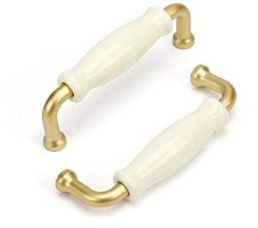Goldenwarm 10 Stück Möbelgriffe 96mm Gold Schrankgriffe Vintage Schubladengriffe