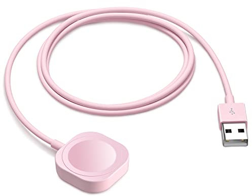 fuvoki Compatible with Apple Watch Charger, 1.5M Fast Magnetic Charging Cable, iWatch Charger Compatible with Apple Watch Series 8 7 6 5 4 3 2 SE Ultra - Pink