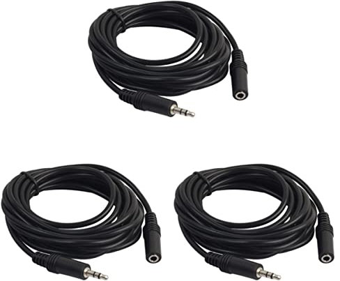 Mobestech 3pcs Cable Extender for Headphones Audio Extension Cable Plated Connectors
