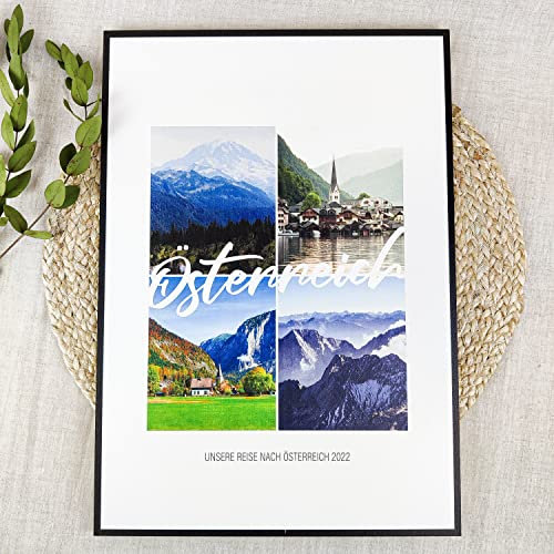 Österreich Geschenk Holzbild - Foto Geschenk - personalisierbar zum Hinstellen/Aufhängen optional beleuchtet Österreich Souvenir, Österreich Dekoration, Österreich Urlaub, Österreich Geschenke