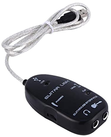 Cable USB para guitarra, cable de audio para guitarra, cable de interfaz de cable de conexión, interfaz de enlace de guitarra, adaptador de guitarra de audio de enlace, para grabación de PC