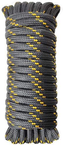 Diamond Braided Polypropylene Rope Nylon Rope Mix Thick Heavy Duty Ropes 1/2 inch 50ft High Strength Perfect for Clothesrope Camping Hiking and Other Outdoor Activities Black 50ft