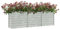 Festnight Fioriera da Esterno Grande, Fioriera Giardino Metallo, Letto di Coltura Rialzato in Acciaio Zincato 240x40x77 cm Argento