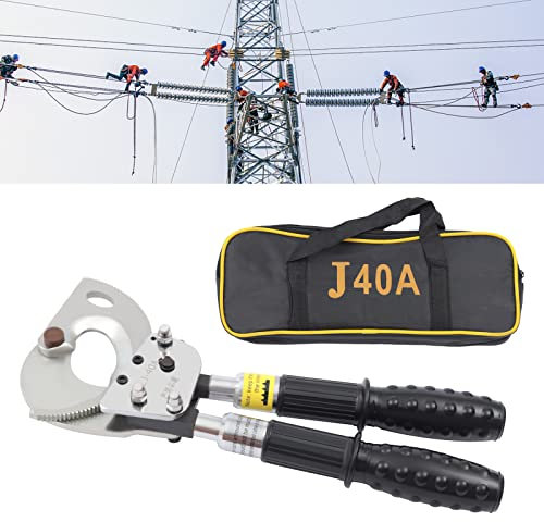 Esyogen Ratchet Cable Cutter J40: Heavy Duty Wire Cutter Tool, Cuts Up to 300Mm², For Copper, Aluminum, and Armored Cables