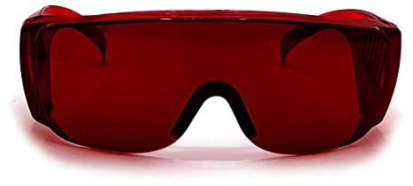 FREEMASCOT OD 4+ 190nm-540nm Wellenlänge Laserschutzbrille für typische 405nm, 450nm, 520nm, 532nm Laserlicht zur Haarentfernung, Laserbehandlung, Augenschutzbrille (Rot)