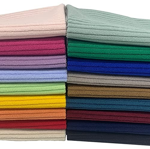 aufodara 18 pièces Tissus en Velours Côtelé 28x30cm, Tissu décoratif, DIY Couture Housses de Coussin, Craft Quilting Patchwork DIY Fait à la Main en Tissu à Coudre