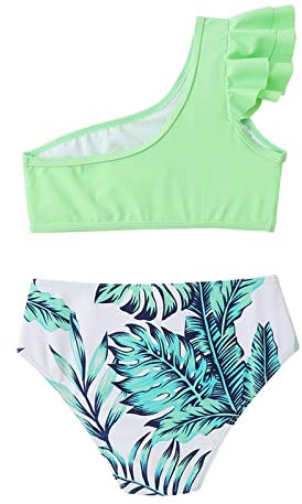 Fulidngzg Bikini Teenager Mädchen 14 Jahre Zweiteilige mit Triangel Bikinihose Set Bedruckte Sportlich Badeanzug Rüschen Push Up Shorts Badeanzüge Tankini Bikinioberteil für 2-14