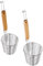 Hotpot Lot de 2 passoires à pâtes avec poignée en bois en acier inoxydable - Passoire à blanchiment pour pâtes, spaghetti, boulettes, ramen