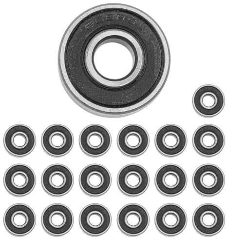 NUZAMAS 20 Stück 608-RS Skateboard-Lager, Metall-Radlager, kleine Lager-Ersatzteile für Skateboards, Longboard-Räder, Skates, Roller