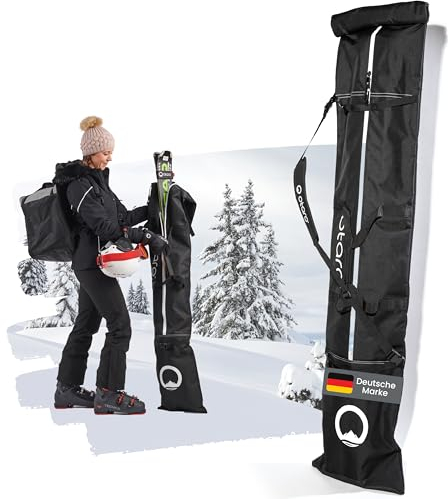 Otaro Housse Ski (1 Paires de Skis & bâtons) Sac à Skis Premium | Convient également comme Sac de Ski de Fond avec Sangle d'épaule Amovible | Porte Ski, Housse Ski, Casque Ski Homme, Sac à Skis