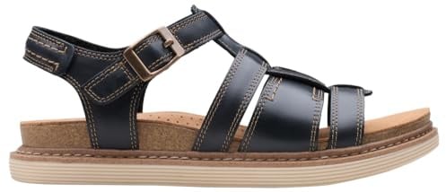 Clarks Arwell Sun, Sandale aux femmes, Black Leather,