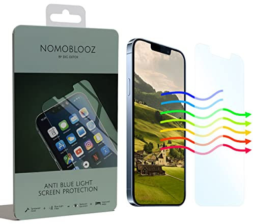 Dig Detox Nomoblooz Set of 2 Anti Blue Light Screen Protector with Installation and Cleaning Kit - Tempered Glass for iPhone Screen Guard Film (iPhone 15 Plus / 15 Pro Max)