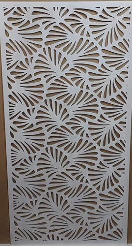 laserkris Grille murale décorative pour radiateur Panneau MDF 3 mm d'épaisseur Motif MP2 Blanc 1200 x 620 mm