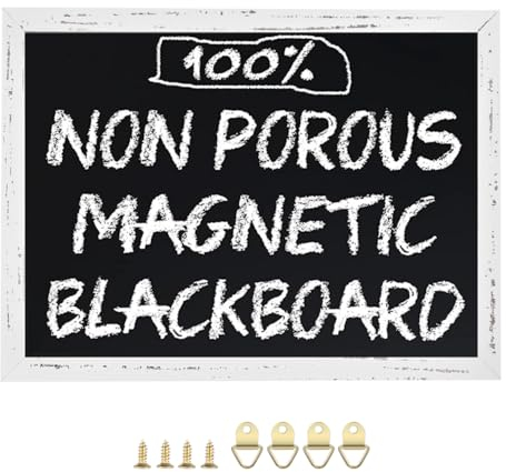Umtiti Blackboard Magnetische Tafel, 17.7 x 23.6(45cm x 60cm), Kiefernholz gerahmt rustikale Vintage Dekor. Kreidetafel für Hochzeit, Küche, Bar, Restaurant, Menü für Zuhause(HB-WH-4560) DE