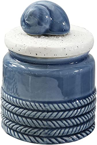 Sucrier en céramique, distributeur de sucre, sucrier avec couvercle, pots à sucre à café en céramique, pot à sucre, pot à épices, pot à sel, pot d'assaisonnement bleu A-Conch (couleur : bleu, taille :