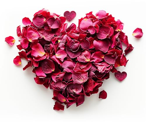 JEKUGOT Wedding Confetti Biodegradable, 150G Dried Rose Petals 100% Natural Confetti Petals, Eco-Friendly Red Rose Wedding Confetti for Foot Bath Body Bath Spa Wedding Home DIY Crafts Accessories