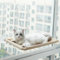 Percha para ventana de gato, hamaca con ventosa para tomar el sol, soporta 50 libras (caqui, M)