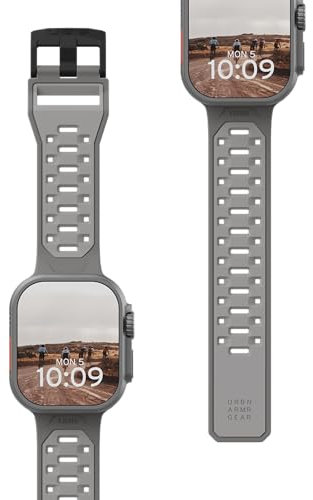 URBAN ARMOR GEAR UAG - Correa de repuesto compatible con Apple Watch de 49/46/45/44 mm para iWatch Series Ultra 2/Ultra/4-10/SE 2/SE Civilian Titanium, correa deportiva de repuesto ajustable a prueba
