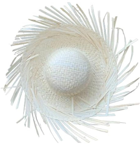 NIHENHAO Mexicanos - Sombrero de paja hecho a mano, estilo hawaiano, sombrero de paja con ala rasgada