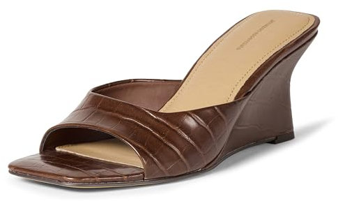 Amazon Essentials Sandali con Zeppa Donna, Coccodrillo Marrone, 38.5 EU