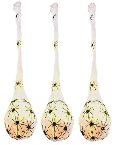 Spinnen-Eierbeutel-Dekoration, Spinnen-Eierbeutel-Requisiten, Halloween-Hängedekorationen, Spinnen-Eierbeutel mit LED-Lichtern, Garten-Rasen-Baum-Spinnen-Eierbeutel, 3,3 Fuß Halloween-Spinnen-Requisit