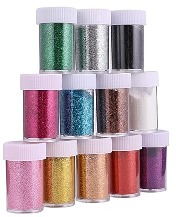 COHEALI 12St -Glitter-Pulver Flasche Glitter- -Pulver Glitzerpulver Pailletten Glitzerpuder für Nä nail pigment powder nail glitter glitzer nagellack glitzernder Nagelstaub