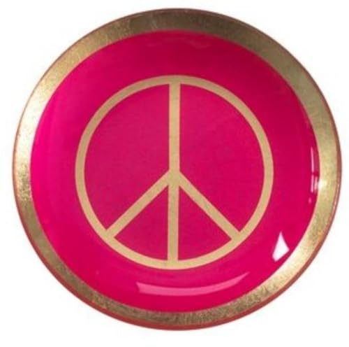 Gift Company Love Plates, Glasteller S, Peace, rund, neon pink, 10x0,8x10cm