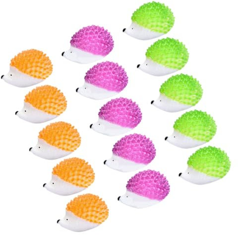 OFFIGAM 15stücke Miniatur Igel Figurenset Niedliche Cartoon Igel Statuen Für Mikro-landschaften DIY Garten Dekoration Kreative Harz Ornamente in Orange Grün Und Violett Langlebige Und